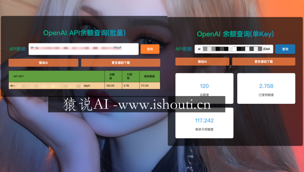 图片[1]-OpenAI 账户 ChatGPT 余额的在线查询源码 - 猿说AI
